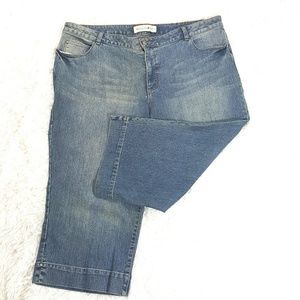 Fashion Bug Denim Wide Leg Capri Jean Size 24W